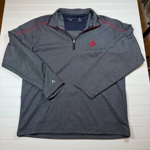 Antigua Mens St Louis Cardinals Quarter Zip Pullover Navy Stripe Size‎ M MLB